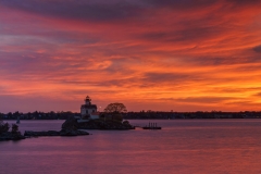 Red Skies over Pomham Rocks Lighthouse