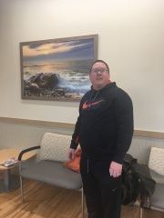 Mike Dooley brings his landscape photography into everyday spaces, with this large print brightening a doctors waiting room in East Providence. Mike Dooley brings his landscape photography into everyday spaces, with this large print brightening a doctors waiting room in East Providence.