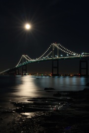 Blue Moon Over Newport Bridge
