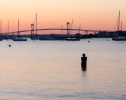 Fishing at Newport Bridge
