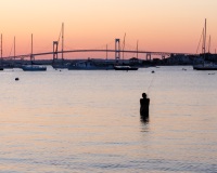 Fishing at Newport Bridge