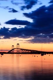 Newport Bridge with Lights