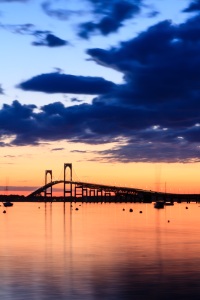 Newport Bridge with Lights