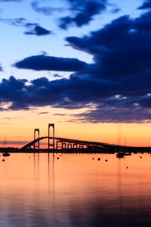 Newport Bridge with Lights Newport Bridge with Lights