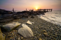Sunrise Behind Rocky Point Pier II