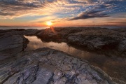 The Rocks at Brenton Point at Sunrise