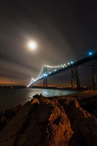 Mount Hope Bridge at Night