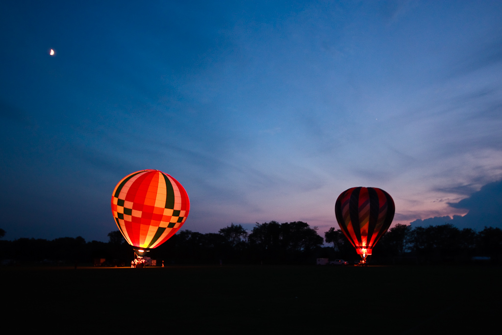 Hot Air Balloon Glow at Dusk