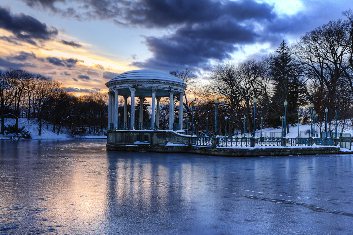 Winter Sunset at Roger Williams Park Gazebo
