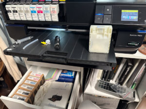 Epson SureColor P800 printer undergoing cleaning and tuning for high-quality fine art photo printing