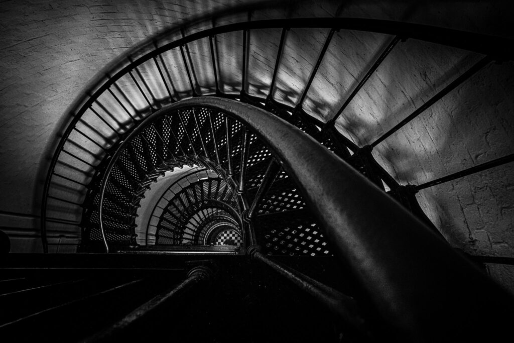 "Looking Down" is one of my favorite images from my black and white photography project, this was a composition I had a lot of fun creating