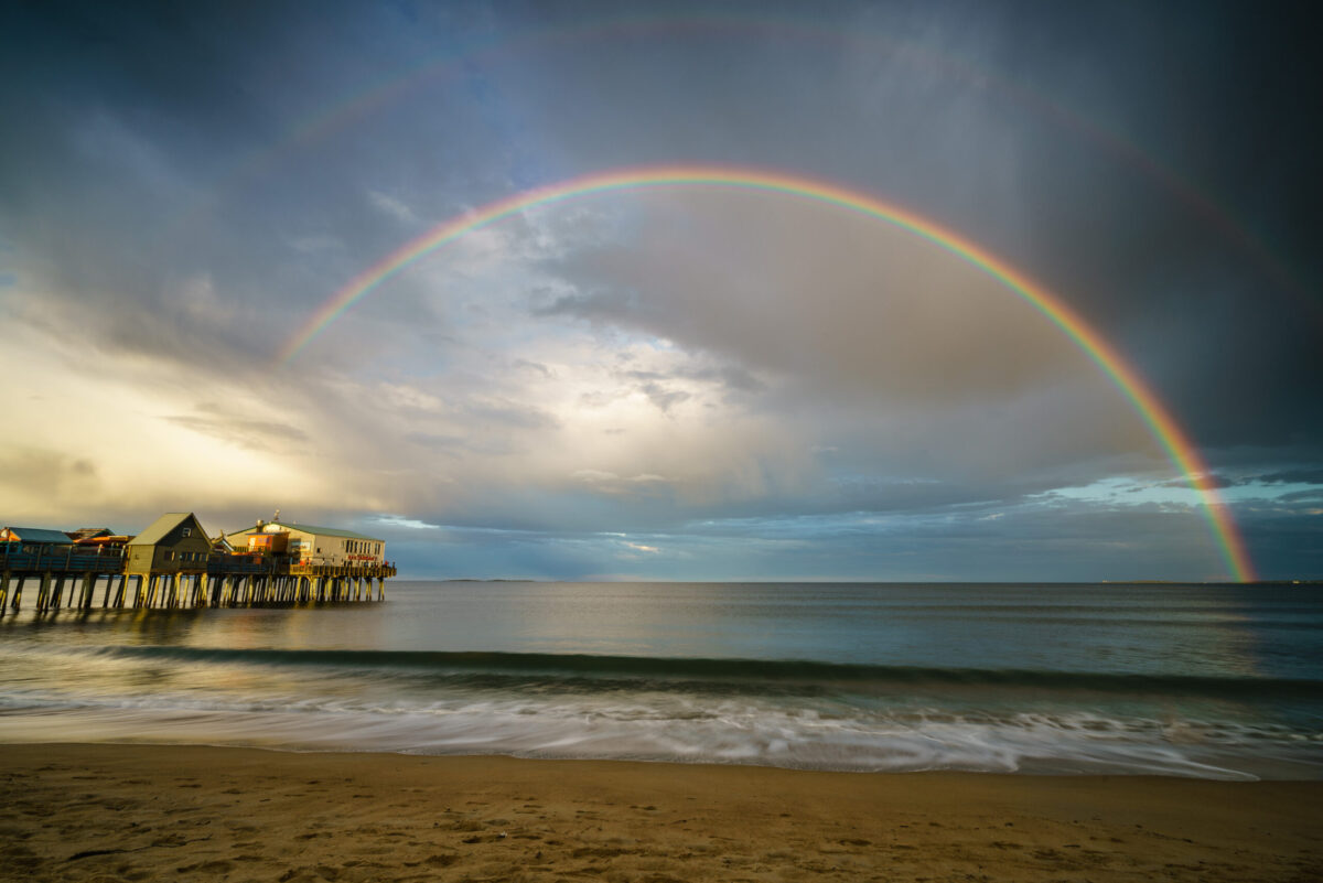 Double rainbow over Old Orchard Beach, Maine