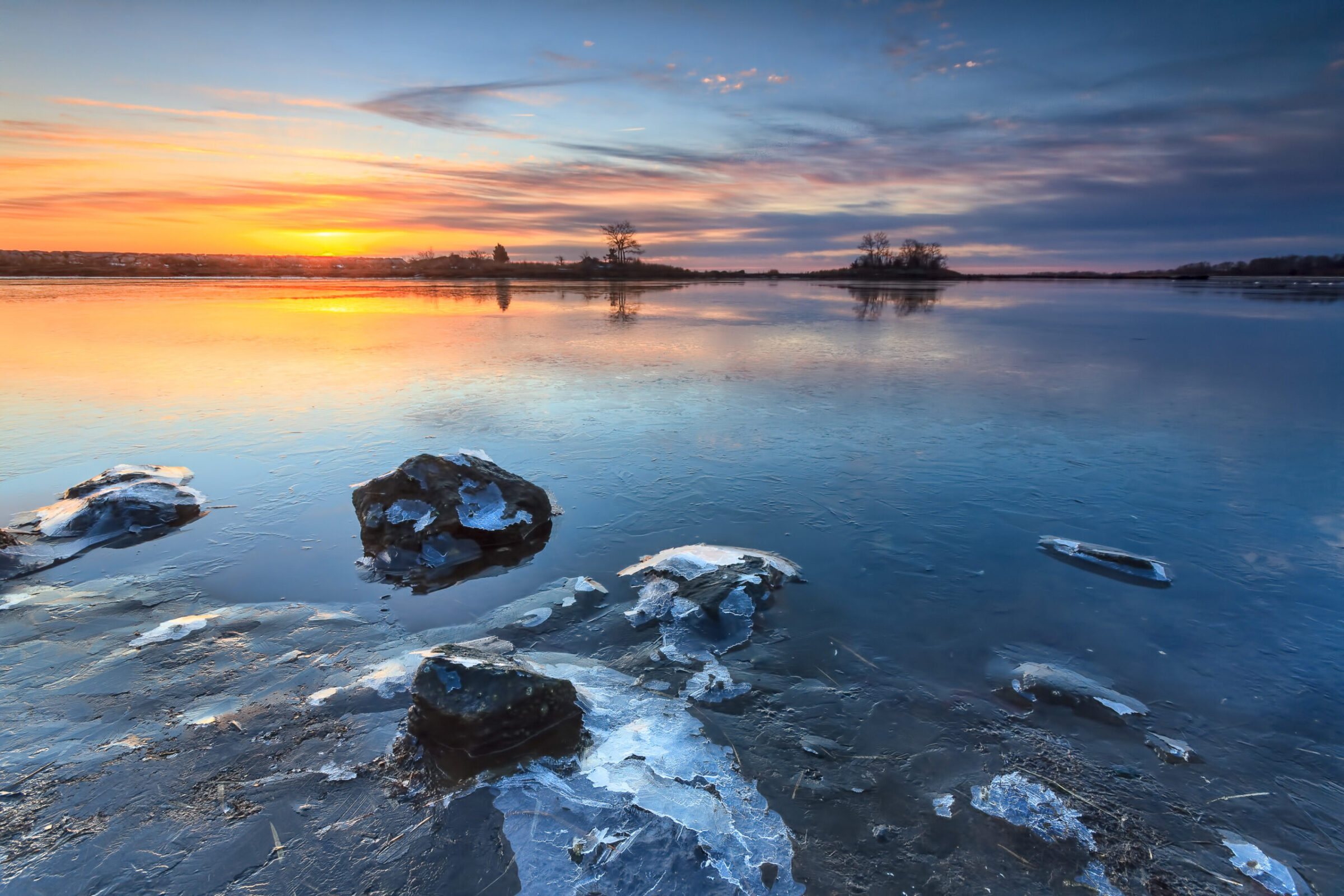 Salter Grove winter sunrise landscape photograph, fine art photography by Mike Dooley