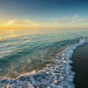 Sunset surf at Nokomis Beach, fine art seascape photography by Mike Dooley, Florida Gulf Coast waves