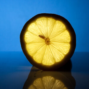 Close-up of a lemon slice, photographed as a fine art print by Mike Dooley.