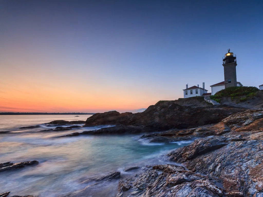 The Lighthouse at Beavertail State Park, photographed by Mike Dooley for the 2015 RI Blood Center Seasons Pass