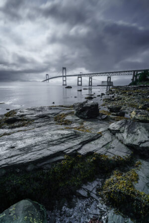 Foggy skies over Jamestown, Rhode Island, photographed by Mike Dooley