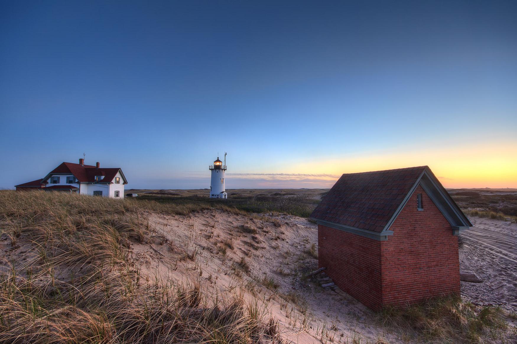 Race Point Lighthouse at dawn on Cape Cod, taken by Mike Dooley Photography