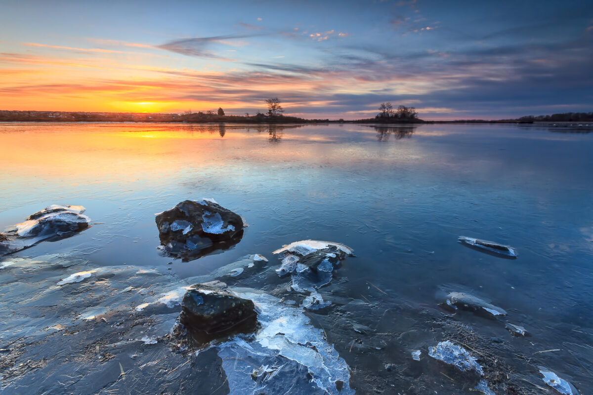 Winter sunrise at Salter Grove Park, Warwick, Rhode Island