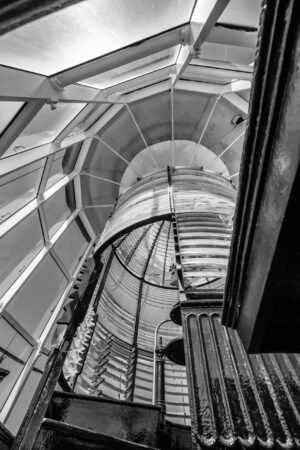 Interior view inside a lighthouse on North Carolina's Outer Banks